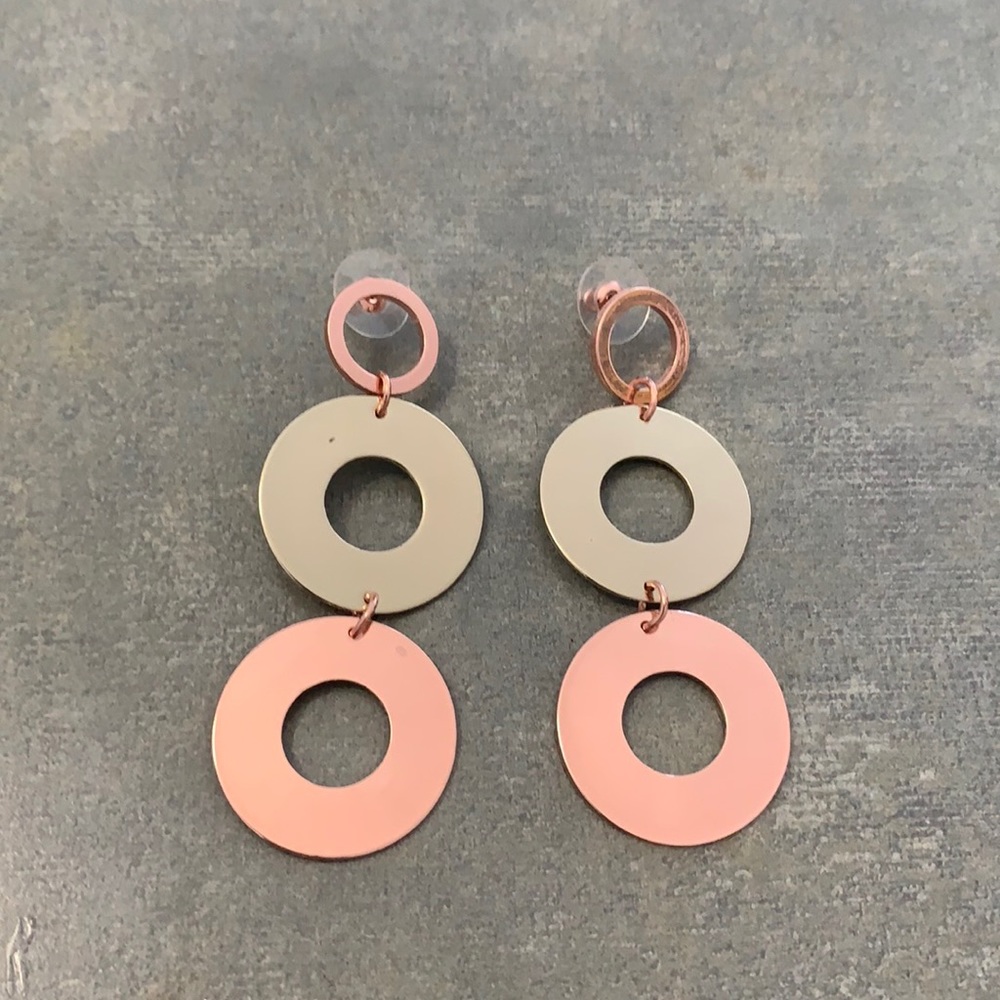 Circle Dangle Hoop Earrings